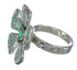 Turquoise And Opal Southwest Genuine Sterling Silver Flower Ring Size 5-3/4 WX70751